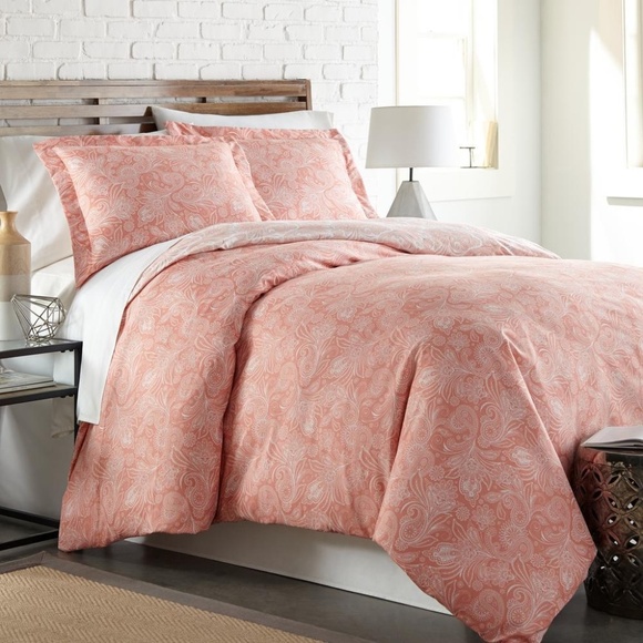 Southshore Fine Linens Perfect Paisley 3-Pc. Comforter Set, Full/Queen - Coralc - Picture 1 of 1